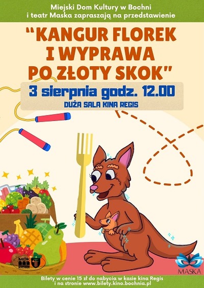 Event poster:  Kangurek Florek i wyprawa po złoty skok 